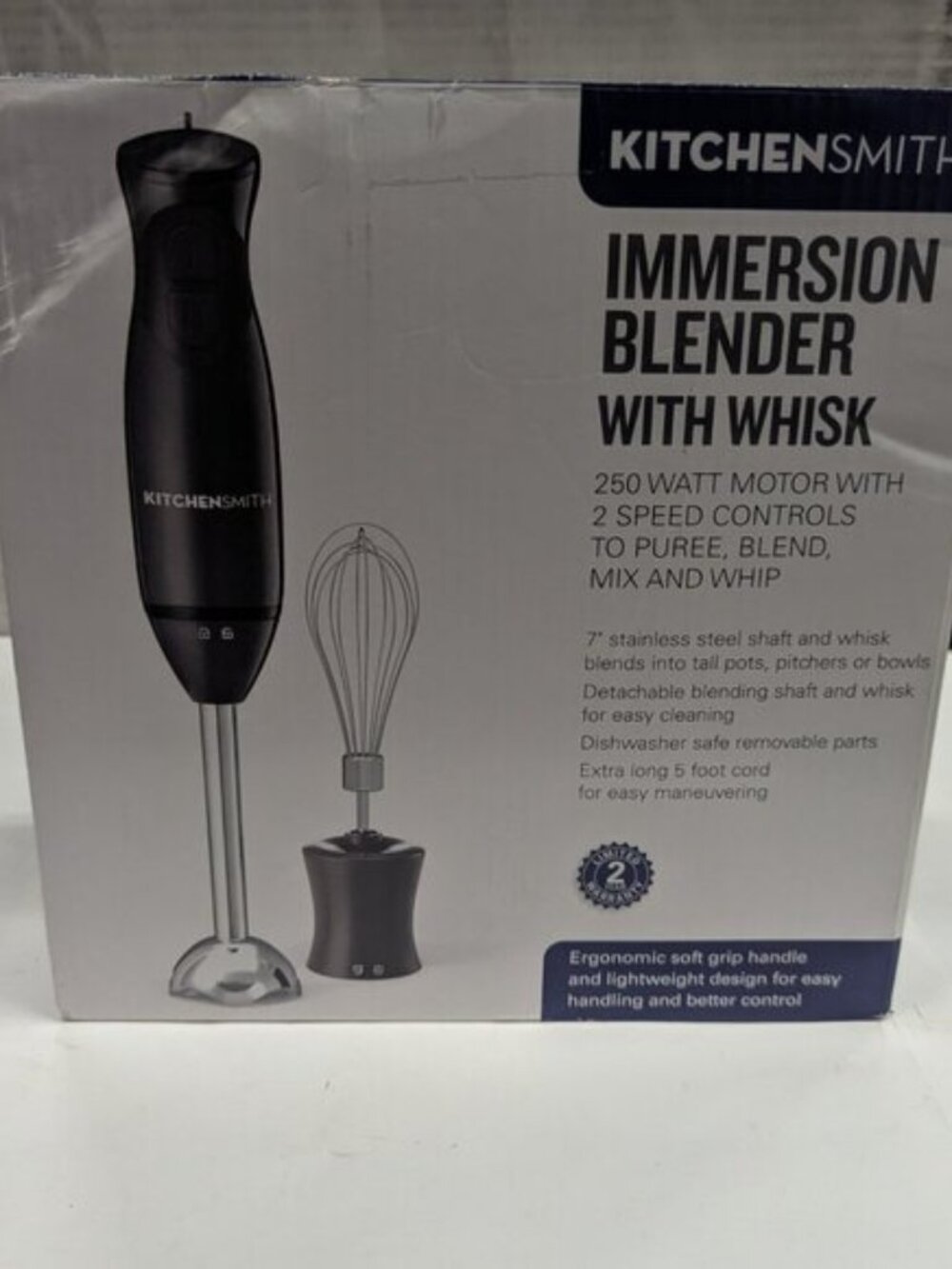 KitchenSmith - Immersion Blender With Whisk - Black